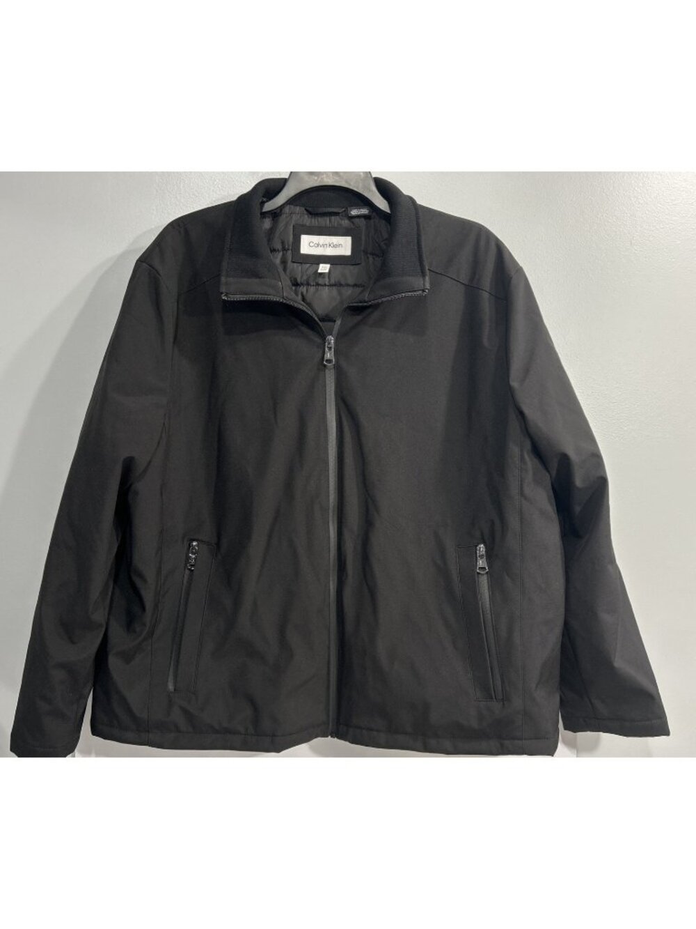 Calvin Klein Men’s Black Mid-Weight Stand Collar Jacket Quilted Lining Size 2XL